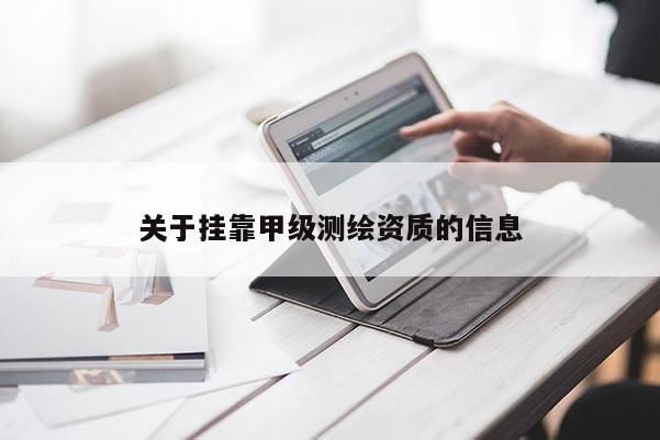 關于掛靠甲級測繪資質的信息